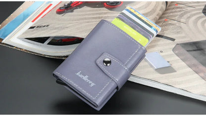 2023 Rfid Blocking Protection Men Card Wallets Hasp Small Card Wallets PU Leather Slim Mini Wallet Qaulity Male Purses