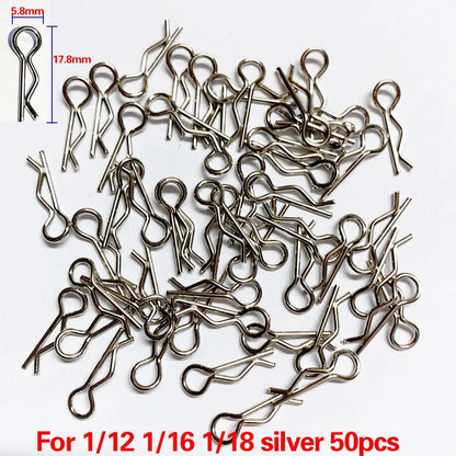 50pcs Rc Car Parts 1/5 1/6 1/7 1/8 1/8 1/12 1/16 Rc Cars Shell Body Clips Pins Housing Latch R Buckles Fixed For Trx-4 Scx10 Hsp