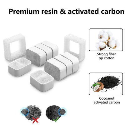 10PCS Pet Water Fountain Replacement Filter Activated Carbon Filters  for Ipettie #CW