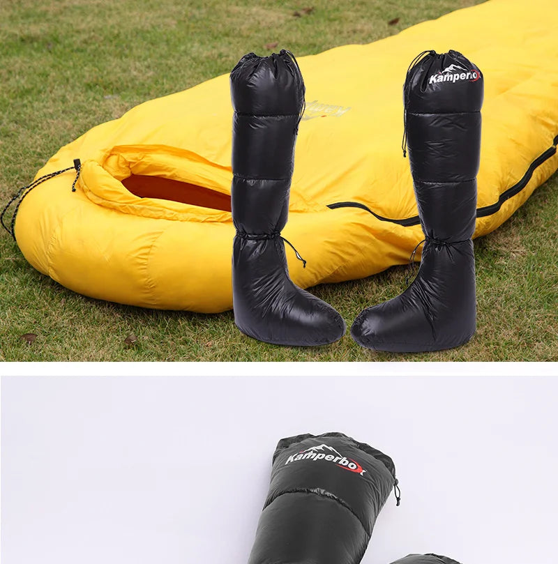 Camping Down Socks Down Booties Sleeping Bag Socks Down Boots Camping Sleeping Boots  Kamperbox Sleeping Bag Down Booty