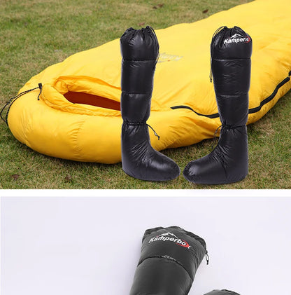 Camping Down Socks Down Booties Sleeping Bag Socks Down Boots Camping Sleeping Boots  Kamperbox Sleeping Bag Down Booty