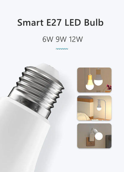 Smart LED Bulb E27 6W 9W 12W RF 2.4G Wireless Remote Control Night Light Timing Turn off Warm Cold Light Dimmable Led Lamp Bulb