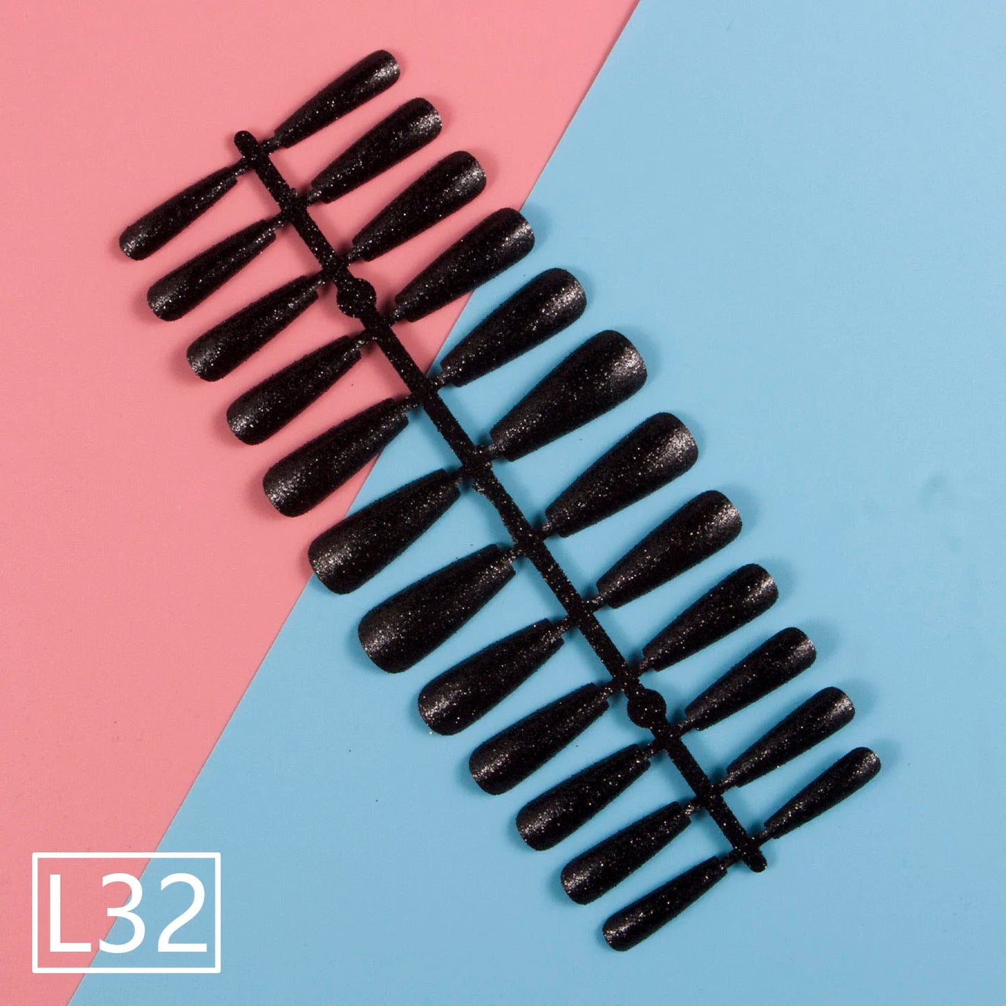 1 Set Glitter False Nail Tips Full Cover Ballerina Fake Nail Tips Press on Nail Tips Coffin