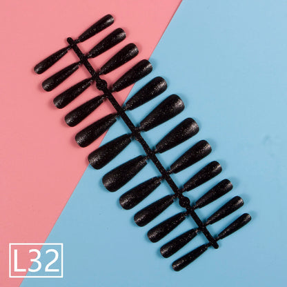 1 Set Glitter False Nail Tips Full Cover Ballerina Fake Nail Tips Press on Nail Tips Coffin