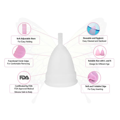 Feminine hygiene menstrual cup Medical Silicone Menstrual Cup Lady women menstrual period cup coletor menstrual