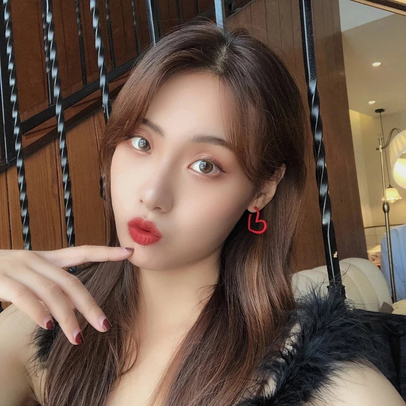 Daily Red Hearts Girls Doop Earrings Love Funny Bohemian Earrings 2024 Fashion New Women Accessories