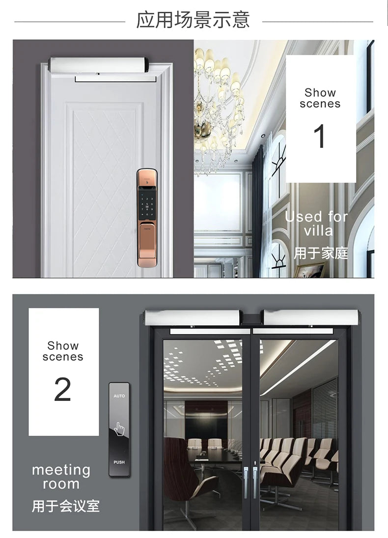 Automatic Closer Door Smart Electric Glass Door Wooden Door Swing Door  Operator Automatic Door Open Closed System