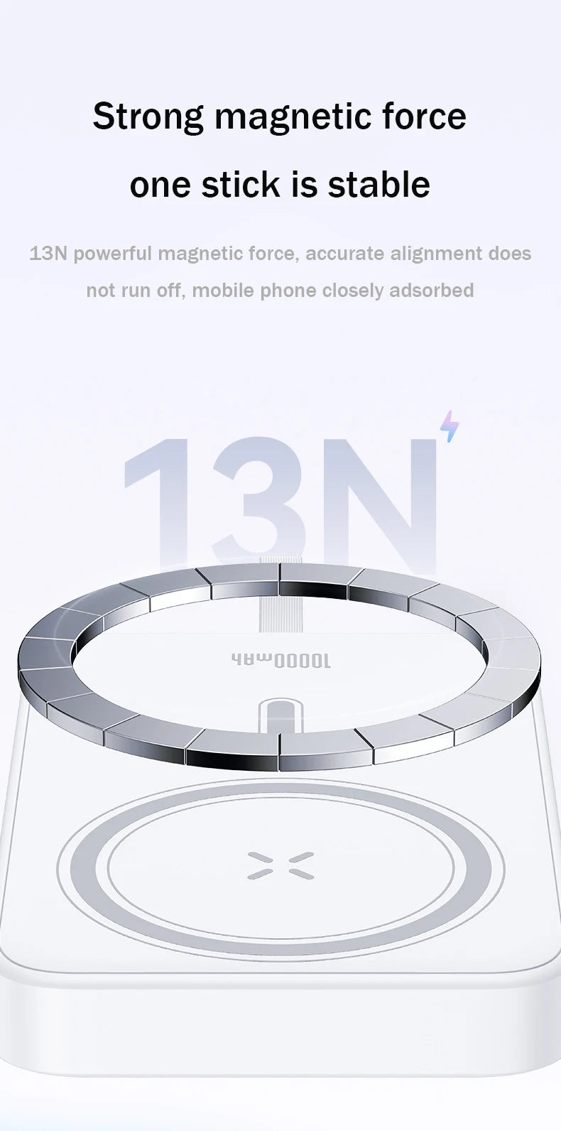 Power Bank with Data Cable Magnetic Power Bank For iPhone 15 Mobile Phone Wireless Fast Charging PD20W With Holder Power Bank