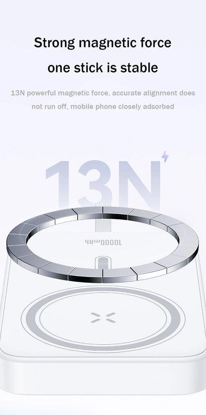 Power Bank with Data Cable Magnetic Power Bank For iPhone 15 Mobile Phone Wireless Fast Charging PD20W With Holder Power Bank