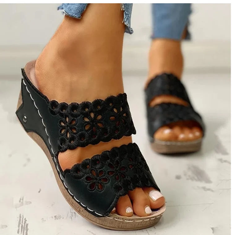 Women's sandal Wedge women shoes Summer Beach Sandal Women Fashion Gladiator Flat shoes gladiator sandal women Sandalias mujer