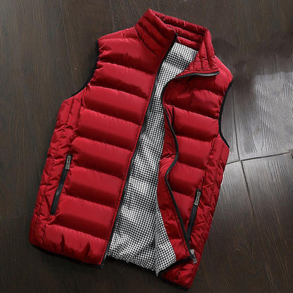 Oversize Down Coat Men Vest Waterproof Padded Thick Warm Winter Waistcoat for Men Down Jacket Vest Work Daily Wear