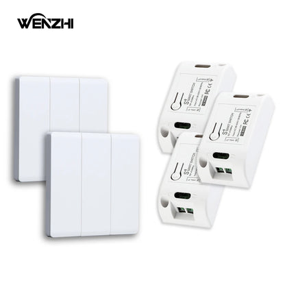 Smart Switch Light DIY Module Receiver 433 Mhz 86 Type Portable RF Wireless Relay Power Remote Control 220V  Wall Panel Buttons