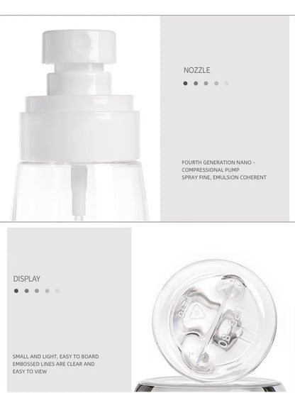 30ml 60ml 100ml UPG Fine Mist Spray Bottle Plastic Bottl Lotion Pump Travel Perfume Water Bottles Refill