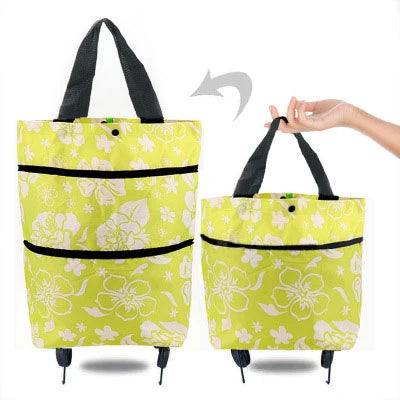 Portable Folding Reusable Shopping Bags Small Pull Cart Buy Shopping Trolley Bag With Wheels Fruit Vegetables Bag Food Organizer