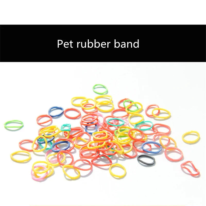 100pcs Pet Dog Grooming Rubber Band Pet Accessories Colorful Pet Supplies Elastic Pet Hair Product Hairpin Hair Accessory
