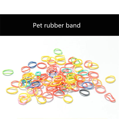 100pcs Pet Dog Grooming Rubber Band Pet Accessories Colorful Pet Supplies Elastic Pet Hair Product Hairpin Hair Accessory