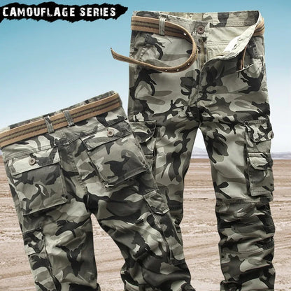 2024 Mens Trousers Autumn Army Green Fashion Men Cargo Pants Male Camouflage Pants size 38