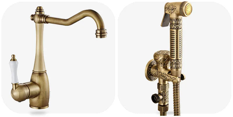 Bathroom Accessories Antique Brass Collection, Towel Ring, Paper Holder, Toilet Brush, Coat Hook, Bath Rack, Soap Dish, Faucet