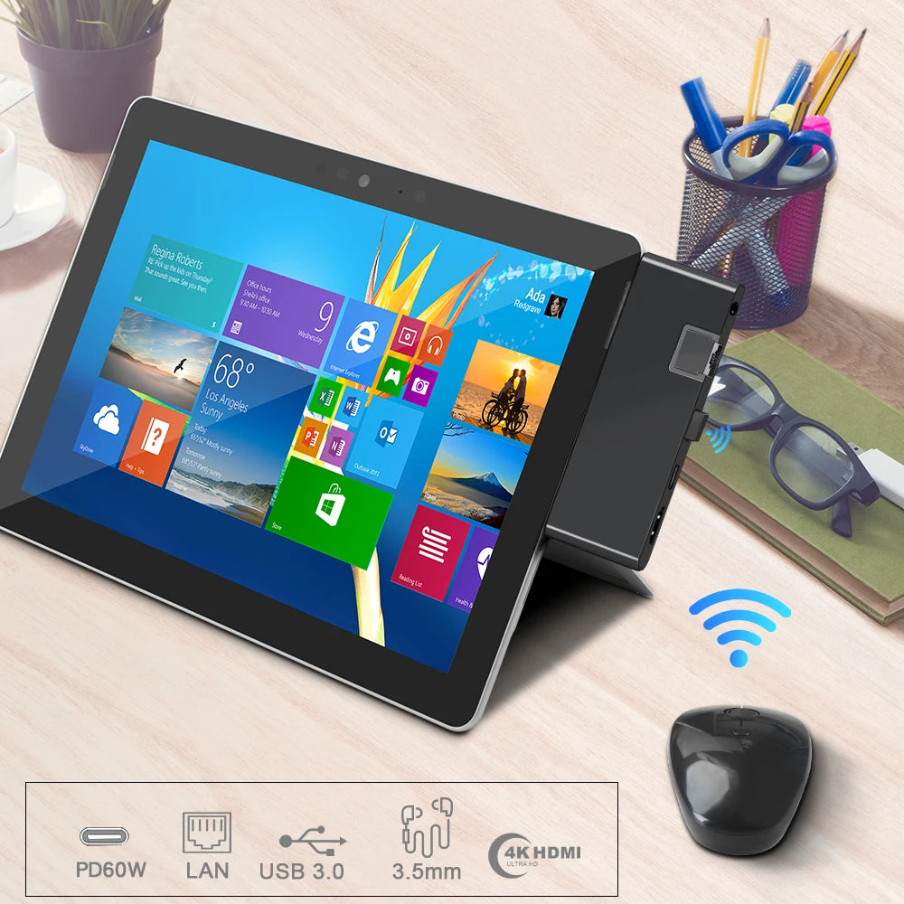 KARTOMAN USB 3.0 HUB 4K HDMI-compatible Gigabit Ethernet adapter audio SD/TF for Microsoft Surface GO 2 Laptop Docking Stations