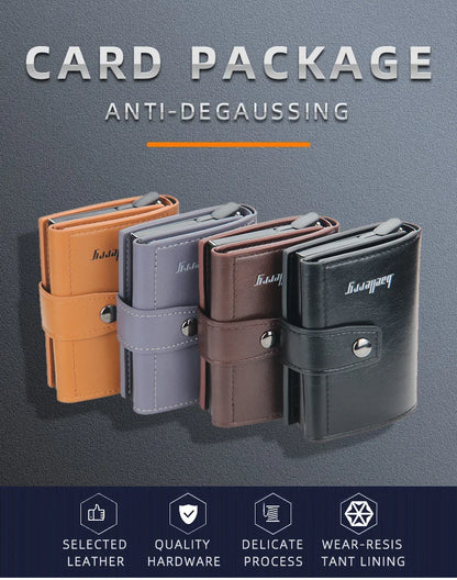 2023 Rfid Blocking Protection Men Card Wallets Hasp Small Card Wallets PU Leather Slim Mini Wallet Qaulity Male Purses