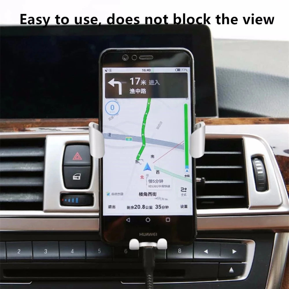 Gravity Car Holder For Phone Air Vent Clip Mount Mobile Cell Stand Smartphone GPS Support For iPhone Xiaomi In Car No Magnetic