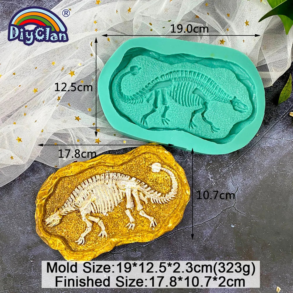Dinosaur Skeleton Specimen Silicone Mold Tyrannosaurus Ankylosaurus Specimen Model For Gypsum Resin Handmade Crafts Making Mould
