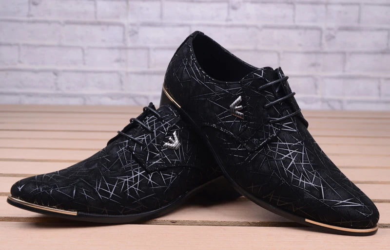 Men Wedding Shoes Microfiber Leather Formal Business Pointed Toe for Man Dress Shoes Men's Oxford Flats