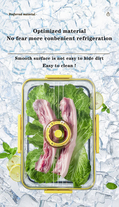 1PCS Timekeeping Kitchen Fridge Organizer Storage Box Lid Refrigerator Thickened Food Pantry Storage Drawer Box Containers Tools