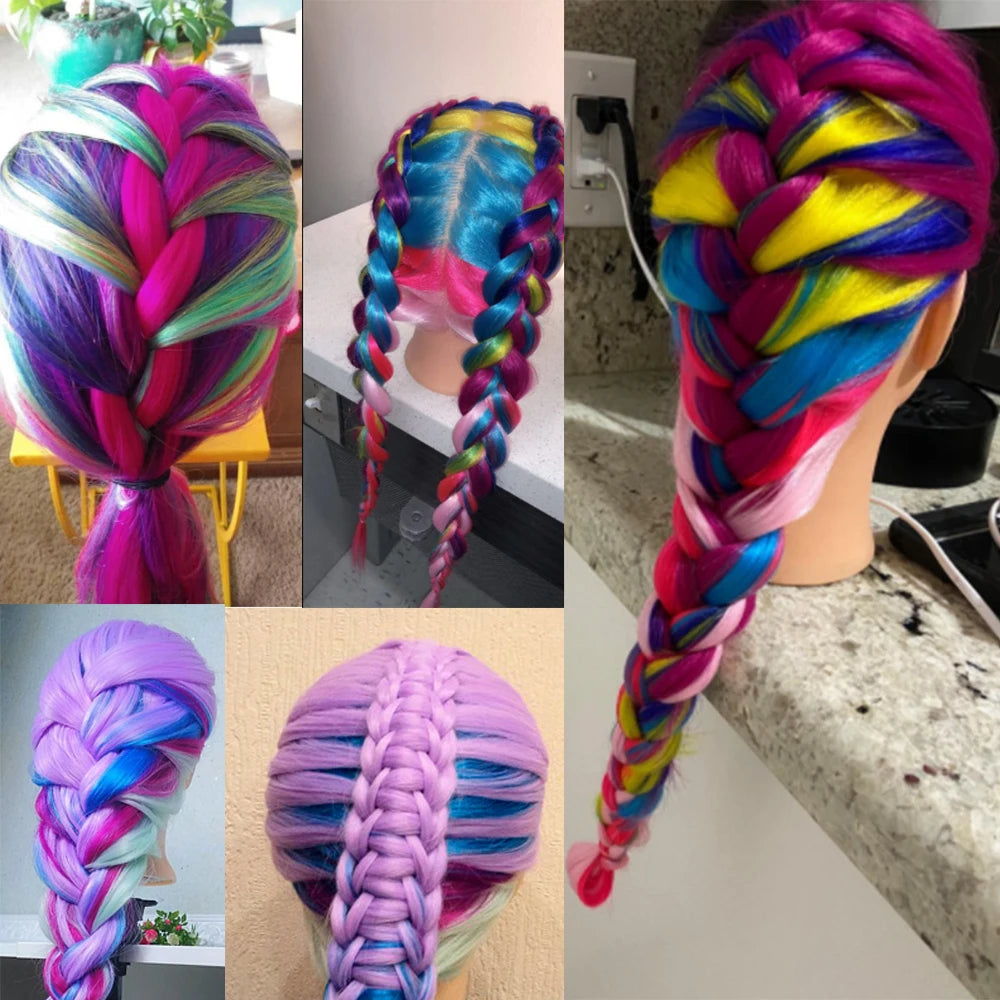 70Cm 100% High Temperature Fiber Blonde Hair Mannequin Head Training Head For Hairstyles Braid Hairdressing Manikin Doll Head