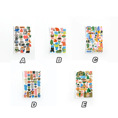 Mohamm 1Pc Animal Friends Series Stickers Decoration Scrapbooking Paper Creative Stationary School Supplies