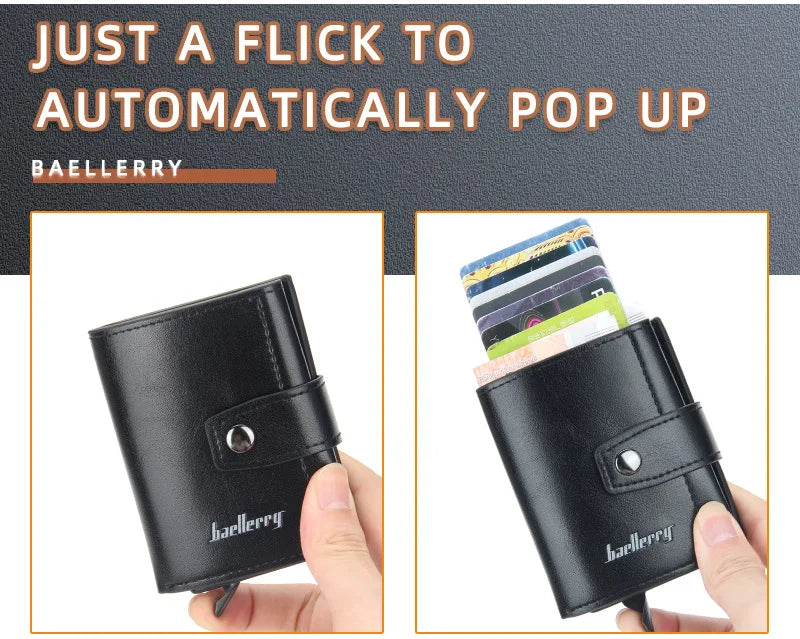 2023 Rfid Blocking Protection Men Card Wallets Hasp Small Card Wallets PU Leather Slim Mini Wallet Qaulity Male Purses