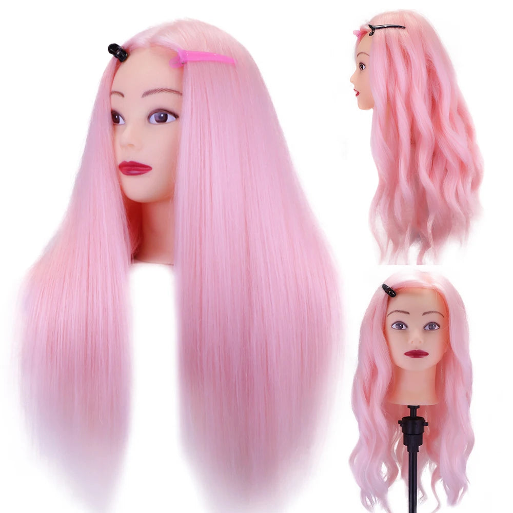 Cosmetology Mannequin Head With 25” 80% Real Hair For Braiding Hair Styling Training Head With Gift Hairdressing Salon Display