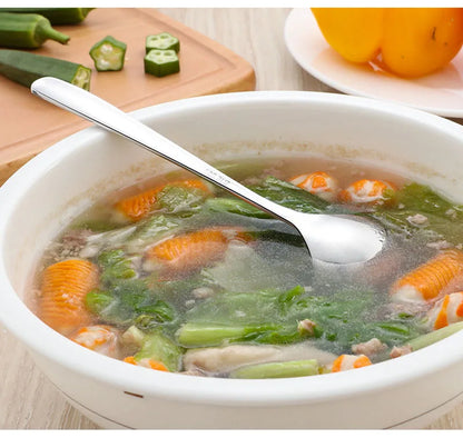 Korean Stainless Steel Thickening Spoon Creative Long Handle Hotel Hot Pot Spoon  Soup Ladle Home Kitchen Essential Tools h2