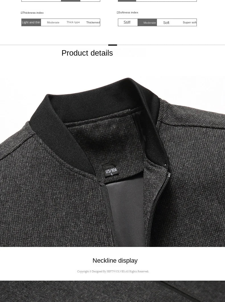 New Brand Casual Fashion Baseball Collar Autumn Winter Mens Coat 2025 Men Clothing Fashion Jacket Solid Classic Windbreaker