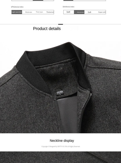 New Brand Casual Fashion Baseball Collar Autumn Winter Mens Coat 2025 Men Clothing Fashion Jacket Solid Classic Windbreaker