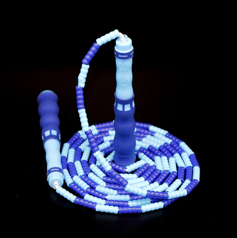 Tangle-Free Segmented Beaded Jump Rope For Kids Fitness Skipping Rope For Men and Women Adjustable Length Weight Loss