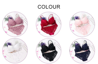 Lingerie  Sexy Bra Set  Women Push Up Lenceria Mujer Femme Underwire Langerie Girl Bralette Bras And Panty Feminina Lace Underwe