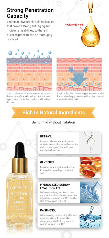 3PCS BREYLEE Retinol  Serum 17ML