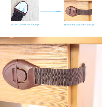 Baby Safety Cabinet Lock Baby Safety Protection Drawer Webbing Safety Lock Baby Anti-pinch Hand Cloth With Child Safety Hook