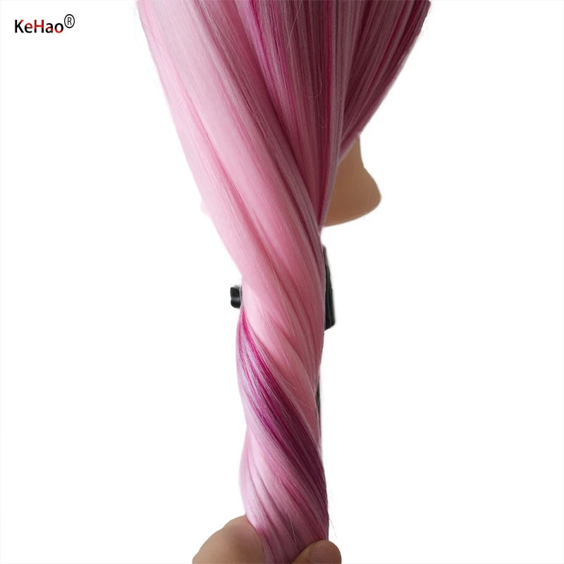 Training head with colorful hair 80cm very long synthetic hair for braiding hairstyle doll Head hairdressing head mannequin