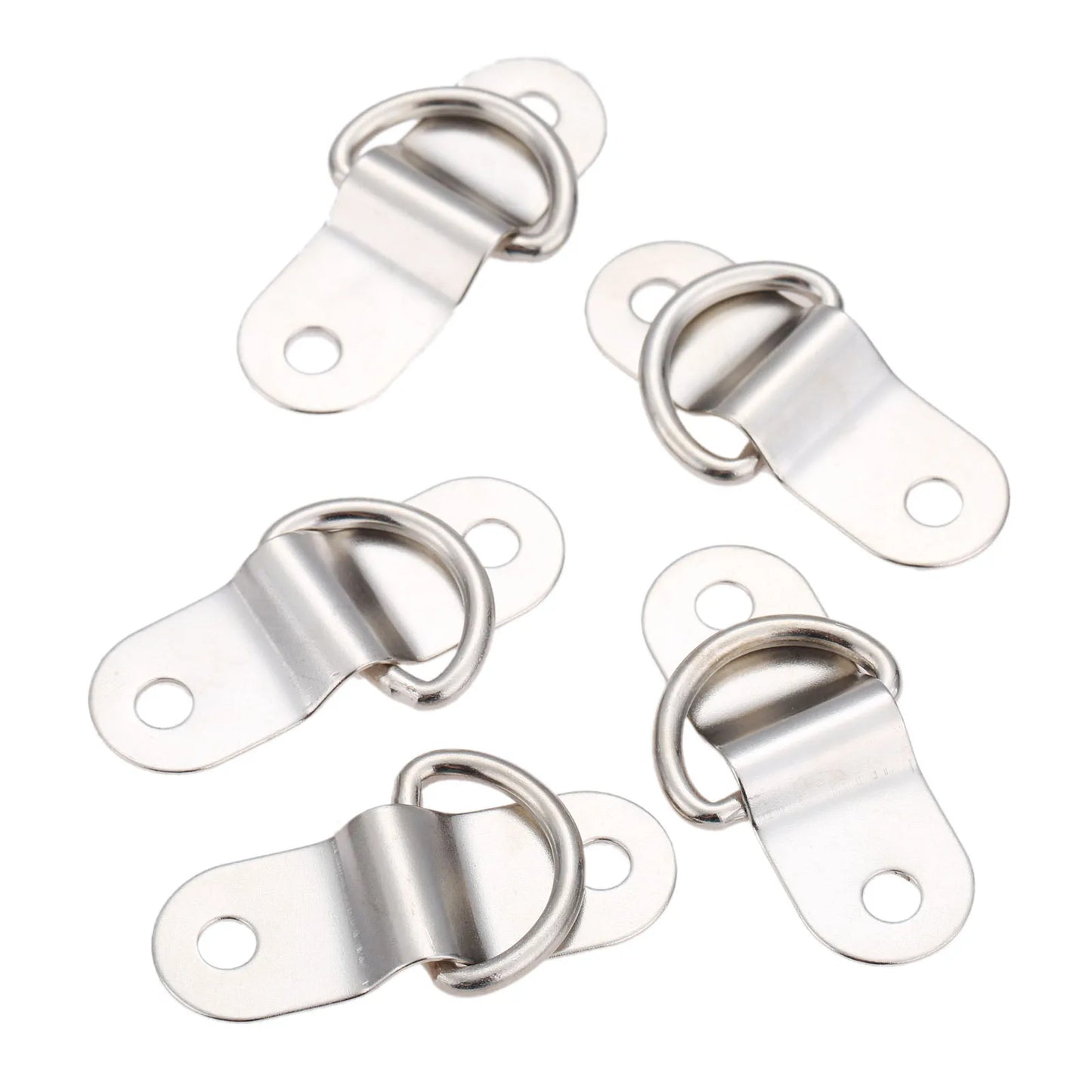 10Pcs Boat Trailers D Ring Durable Tie Down Hook Rope Cleat Load Anchor Metal Flat Seamless D Ring D Button Half Round Buckle