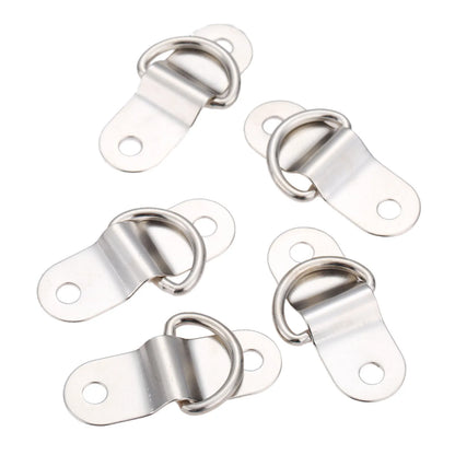 10Pcs Boat Trailers D Ring Durable Tie Down Hook Rope Cleat Load Anchor Metal Flat Seamless D Ring D Button Half Round Buckle