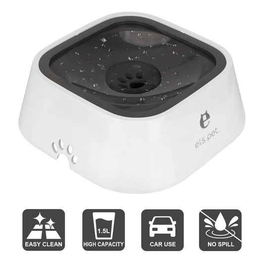 Slow Water Feeder Dispenser Carried Floating Bowl Anti-Overflow 1.5L Dog Supplies Cat Dog Water Bowl