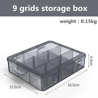 Organizer 9-24 Grids Adjustable Storage Container  Compartment Plastic Storage Box Component Screw Holder Case Display Container