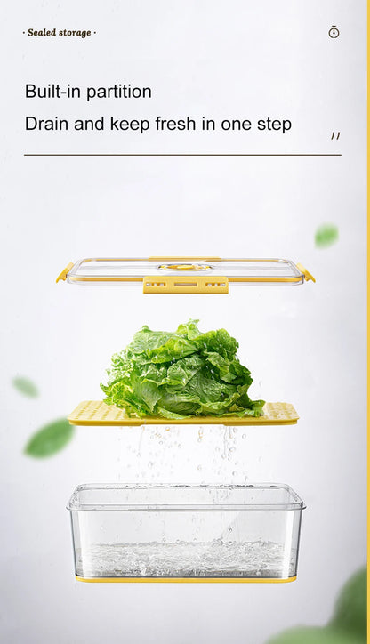 1PCS Timekeeping Kitchen Fridge Organizer Storage Box Lid Refrigerator Thickened Food Pantry Storage Drawer Box Containers Tools