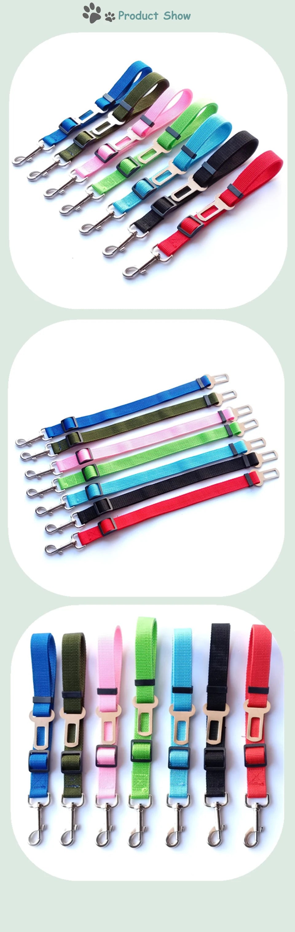 2021 New Vehicle Car Pet Dog Seat Belt Puppy Car Seatbelt Harness Lead Clip Pet Dog Supplies Safety Lever Auto Traction Products