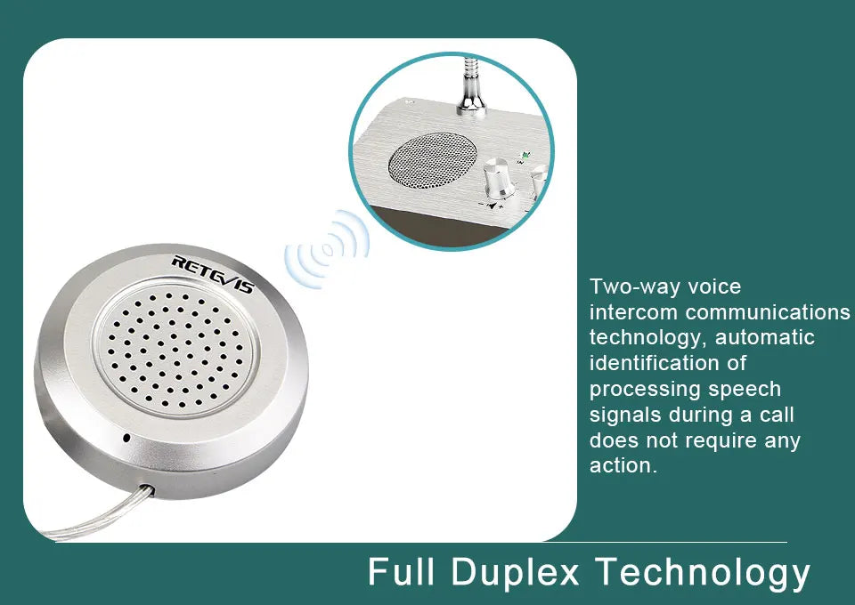 Retevis RT-9908 Dual Way Window Intercom System Bank Counter Interphone Two Way Intercom Intercom bank pharmacy Table Microphone