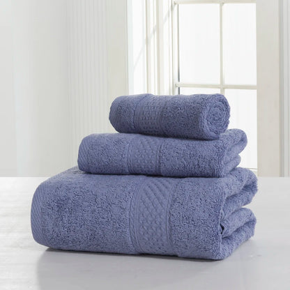 Towel Set 100%Cotton Terry Cloth Face+Bath+Hand Towels for Home Hotel Bath Room Adult Kids, 70*140cm Grey White Beach Towel