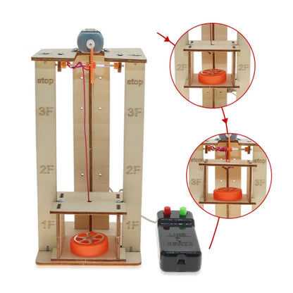 DIY Electric Remote Control Lift Elevator Wooden Model Kit Science School Projects Experiment Science Toys For Kids Education