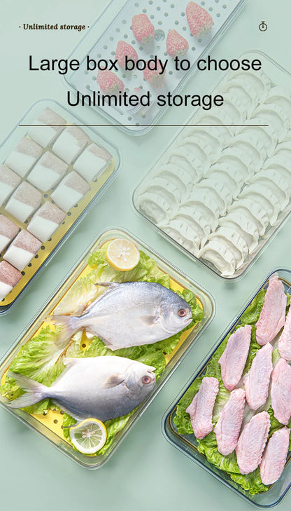 1PCS Timekeeping Kitchen Fridge Organizer Storage Box Lid Refrigerator Thickened Food Pantry Storage Drawer Box Containers Tools